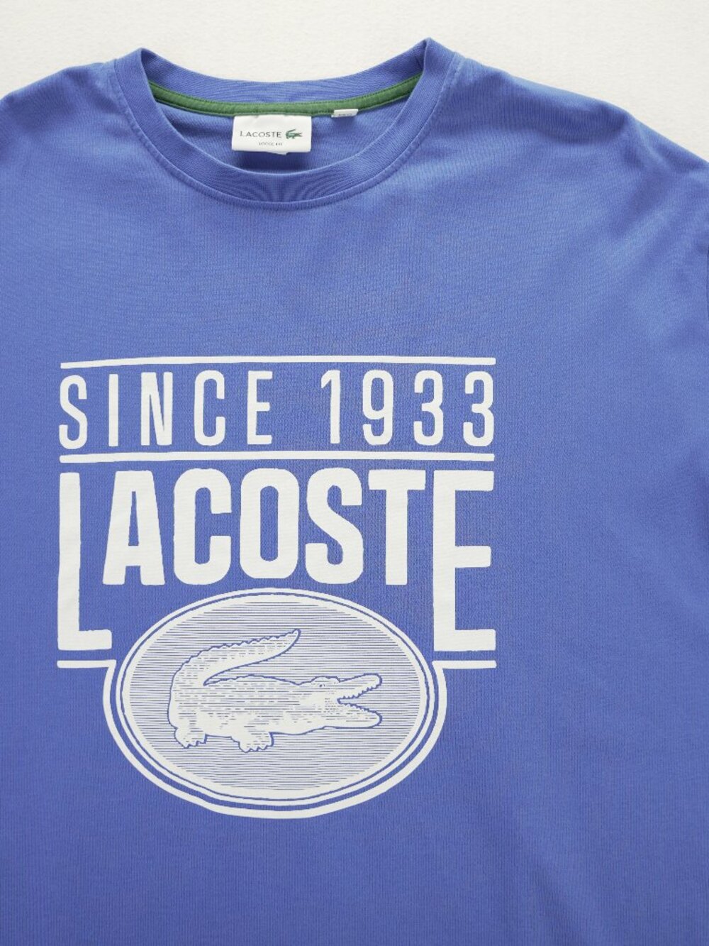 Lacoste T-Shirt Mens XXL Graphic Logo Loose Fit Crew Neck Cotton Tee